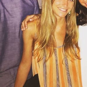 BCBGeneration Sheer Pleated Tank Top XS